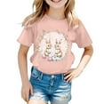 thumbnail image 5 of LRen Girls Easter Shirt Size 8 Cartoon Rabbit Short Sleeve T Shirt Top Comfortable Happy Easter Pullover Tops Tee for Boys & Girls, 5 of 5