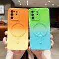 thumbnail image 5 of Magnetic for Samsung Galaxy S20 Ultra Case, Compatible with MagSafe, Camera Lens Film Protection Shockproof Gradient Silicone Cover for Galaxy S20 Ultra 6.9" (Orange Yellow), 5 of 11