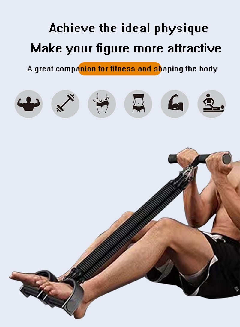 Upgrade Foot Pedal Resistance Band Adjustable 4-Tube Pedal Ankle Puller Resistance Band with Handle Multifunction Home Gym Equipment Stirrup Puller for Men Women for Full Body Exercise