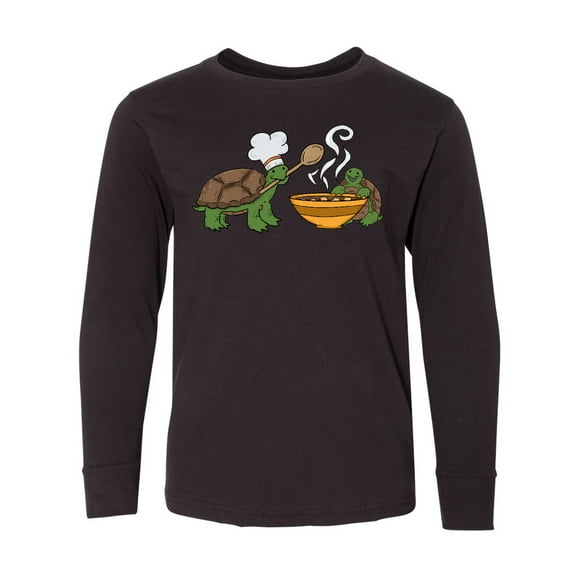 Inktastic Cute Turtle Chefs Making Soup Long Sleeve Youth T-Shirt