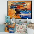 thumbnail image 3 of Designart Boats In The Harbor During Warm Colourd Sunset I FLOAT FRAME WALL ART, 3 of 4