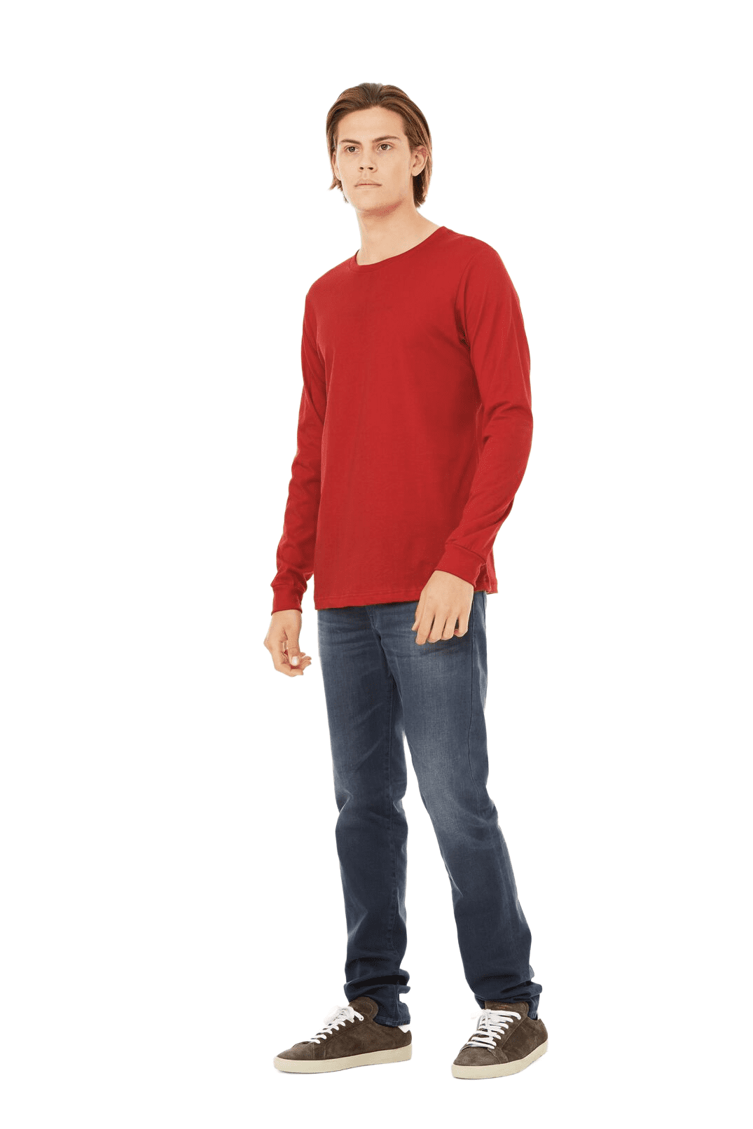 BELLA+CANVAS Adult Long Sleeve Personalized T-Shirt, Create Your Own Designs, Red, XL, Unisex