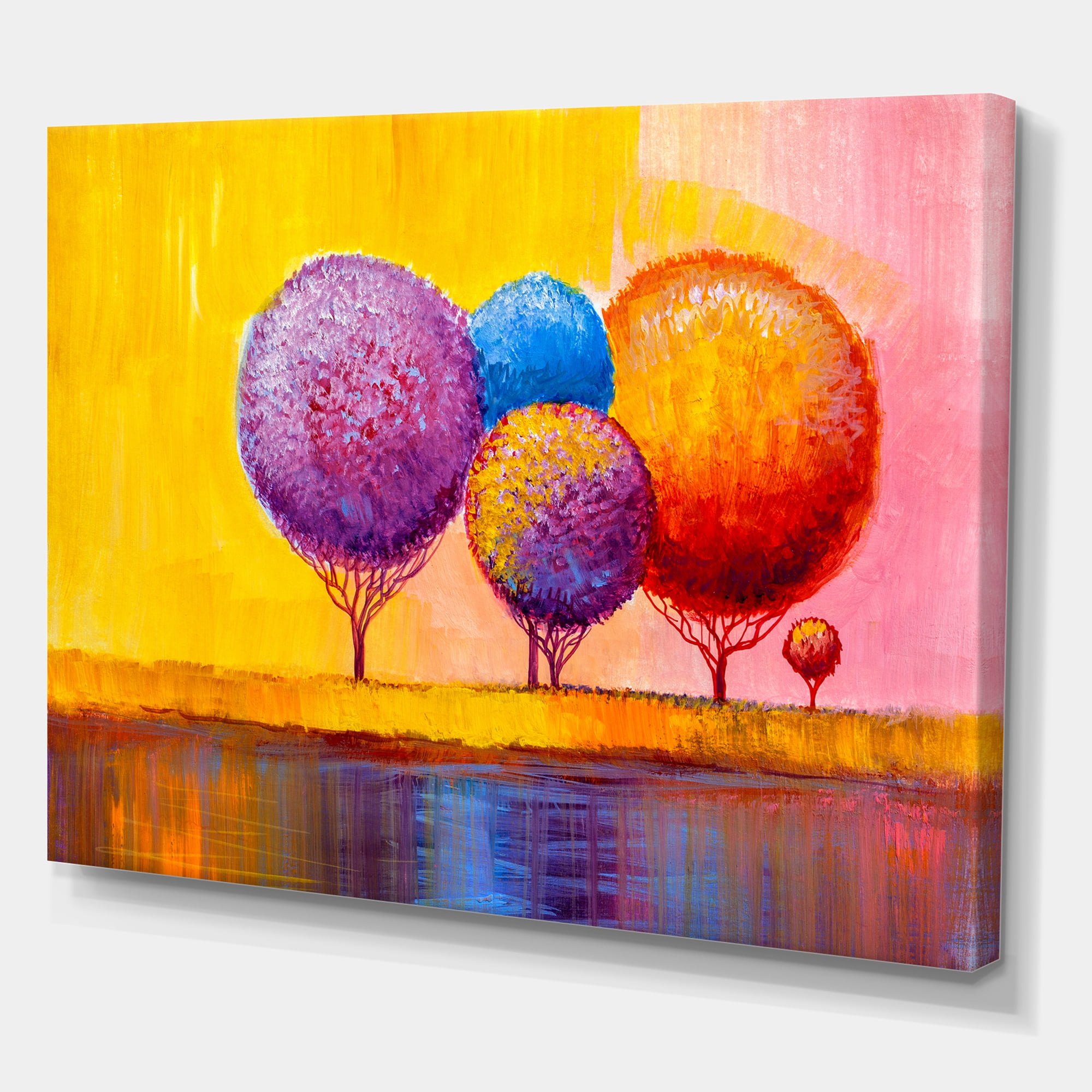 Designart ' Autumn Colorful Fantasy Trees I ' Modern Canvas Wall Art Print