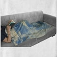thumbnail image 5 of Landscape Soft Flannel Fleece Throw Blanket, Sunrise Foggy Morning Scenery View of Sky and Clouds from Airplane Picture Art, Cozy Plush for Indoor and Outdoor Use, 70" x 90", Navy Cream, by Ambesonne, 5 of 5