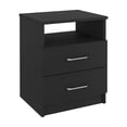 thumbnail image 4 of Shunda K 3 Piece Bedroom Set, Milano Double Door Cabinet Dresser + 2 Salento Nightstands, Black, 4 of 5