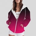 thumbnail image 2 of NinXxx Women's Casual Hoodie with Zipper Pocket Fade Hoodie Top Hot Pink XXXL, 2 of 5