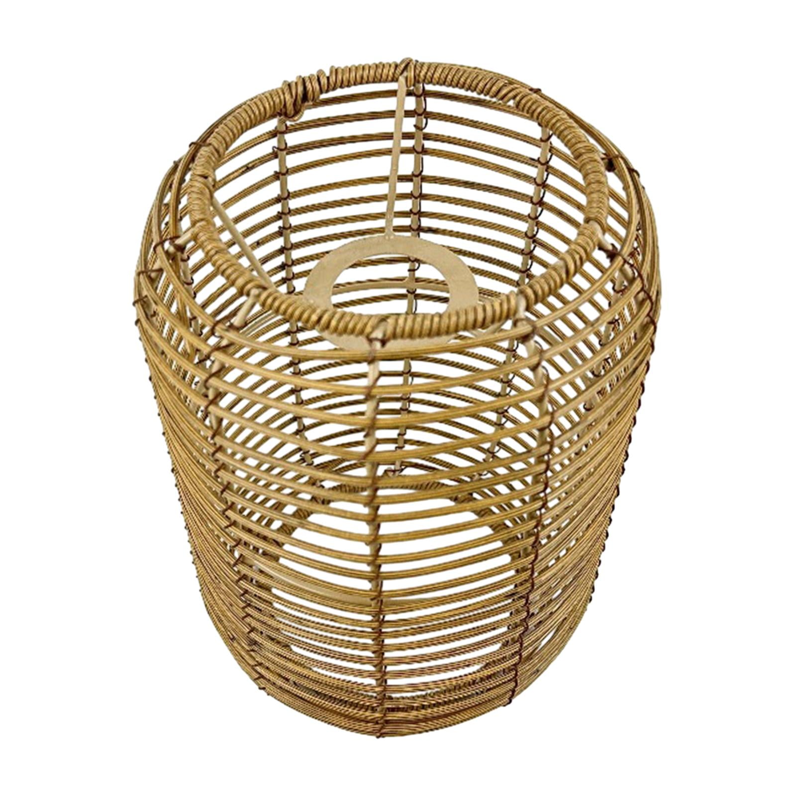 Bvdfgk Imitation Rattan Woven Lampshade Handmade DIY Easy Installation Chandelier Light
