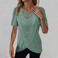 thumbnail image 2 of Posijego Tunique en Tricot pour Femmes Hauts Amples à Col Rond Manches Courtes Chandail Léger, 2 of 7