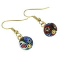 thumbnail image 3 of GlassOfVenice Murano Glass Mosaic Millefiori Ball Earrings - Gold, 3 of 6