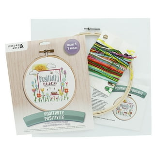Leisure Arts Embroidery Kit 8 Hoop Overthink - embroidery kit for beginners  - embroidery kit for adults - cross stitch kits - cross stitch kits for  beginners - embroidery patterns