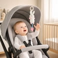 thumbnail image 6 of Plumora Plush Animal Teether Wind Chime Toy - Hanging for Car Seat, Stroller, and Crib, Soft Stuffed Figurine with Rattle, Soothes Gums, Great Baby Car Toy, Non-Toxic., 6 of 6