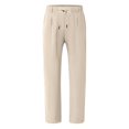 thumbnail image 6 of Men's Linen Pants Lightweight Drawstring Elastic Waist Pockets Loose Fit Straight Legs, 6 of 8