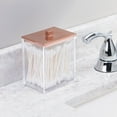 thumbnail image 2 of mDesign Plastic Bathroom Vanity Countertop Organizers, Set of 4, Clear/Rose Gold, 2 of 8