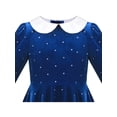 thumbnail image 5 of Sunny Fashion Girls Dress Blue Sparkle Polka Dot White Collar Casual Warm Winter 8 Years, 5 of 7