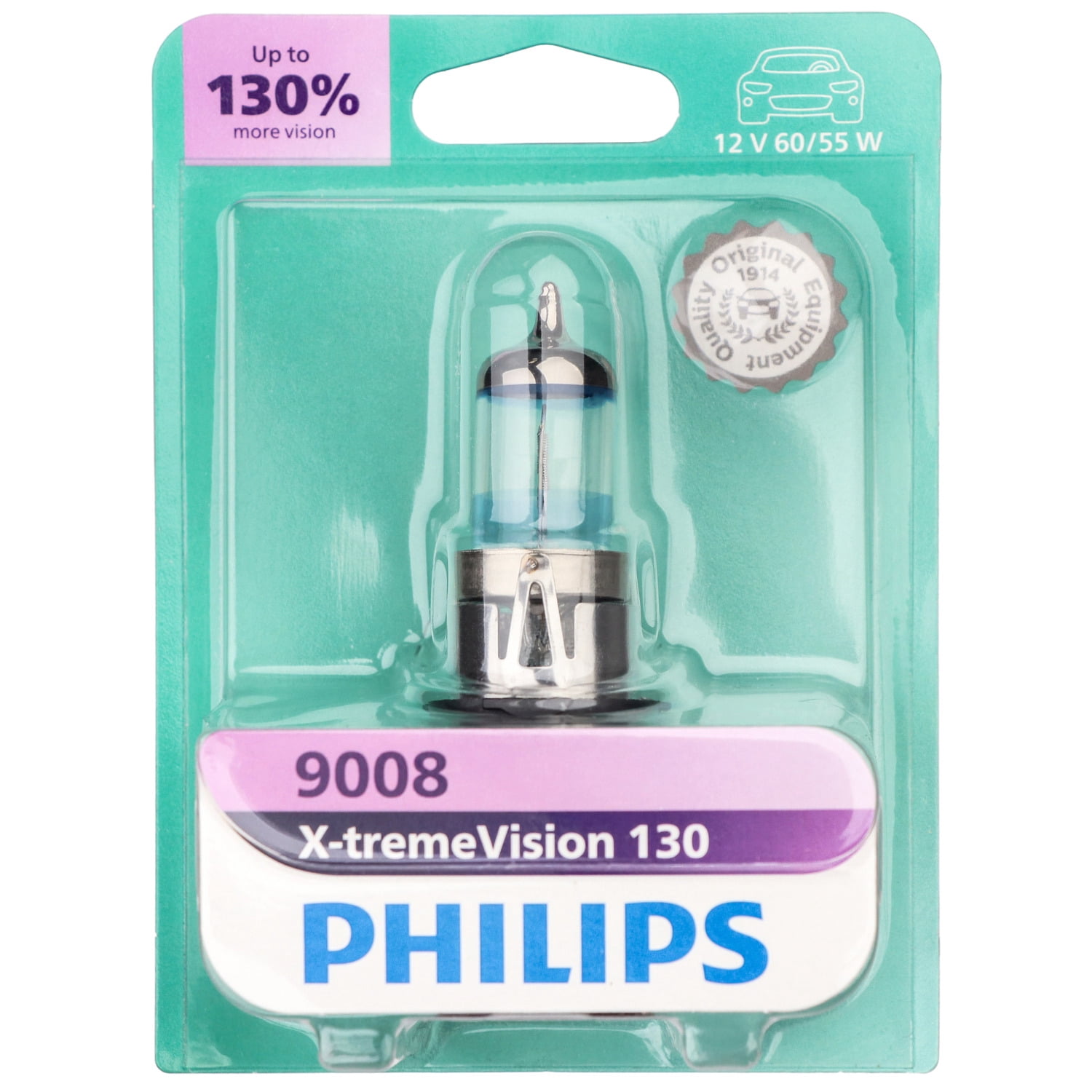 Philips X-tremeVision 130 9008/H13 Halogen Headlight Bulb, 1 pack, Fits Select Vehicles
