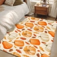 thumbnail image 4 of Area Rugs 2.7'x5', Fall Thanksgiving Carpet for Living Room Bedroom Dining Room, Orange White Pumpkin Falling Leaves Throw Kitchen Rugs Non Slip Washable Rectangle Indoor Outdoor Rugs, 4 of 8