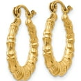 thumbnail image 3 of 14K Yellow Gold Polished Bamboo Design Hollow Hoop Earrings (13 X 3) Made In Indonesia s825, 3 of 6