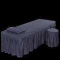 thumbnail image 4 of Drap de Lit de Massage Doux avec Taie d'Oreiller et Housse de Tabouret de SPA Bleu Foncé, 4 of 9