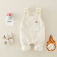 thumbnail image 2 of DXOUPM Baby Boy Girls Corduroy Overalls Toddler Bib Pants Suspender Jumpsuit Romper Fall Outfit Beige 3-6M, 2 of 4