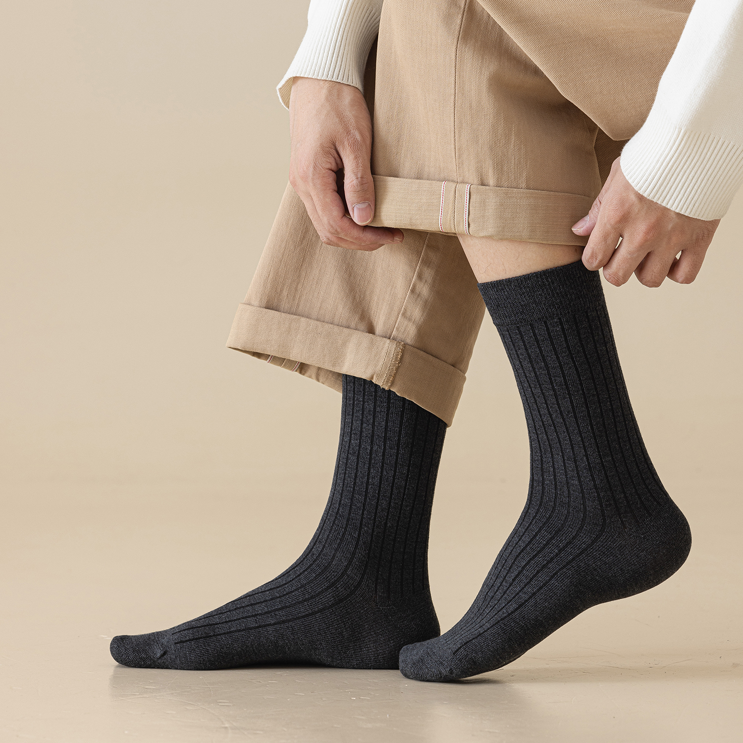 Sookeceks 6 Pairs Mens Stockings, Soft Heated Storage Autumn Winter Socks for Casual Business Size 7-11