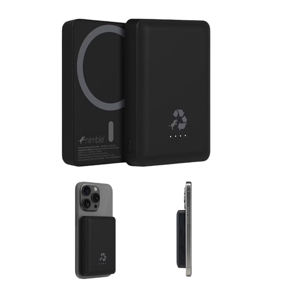 Pre-Owned Nimble ChargShot Wireless 5,000mAh Magnetic Wireless Battery Pack - 2 pack NB-WRLS-15W5K-12534