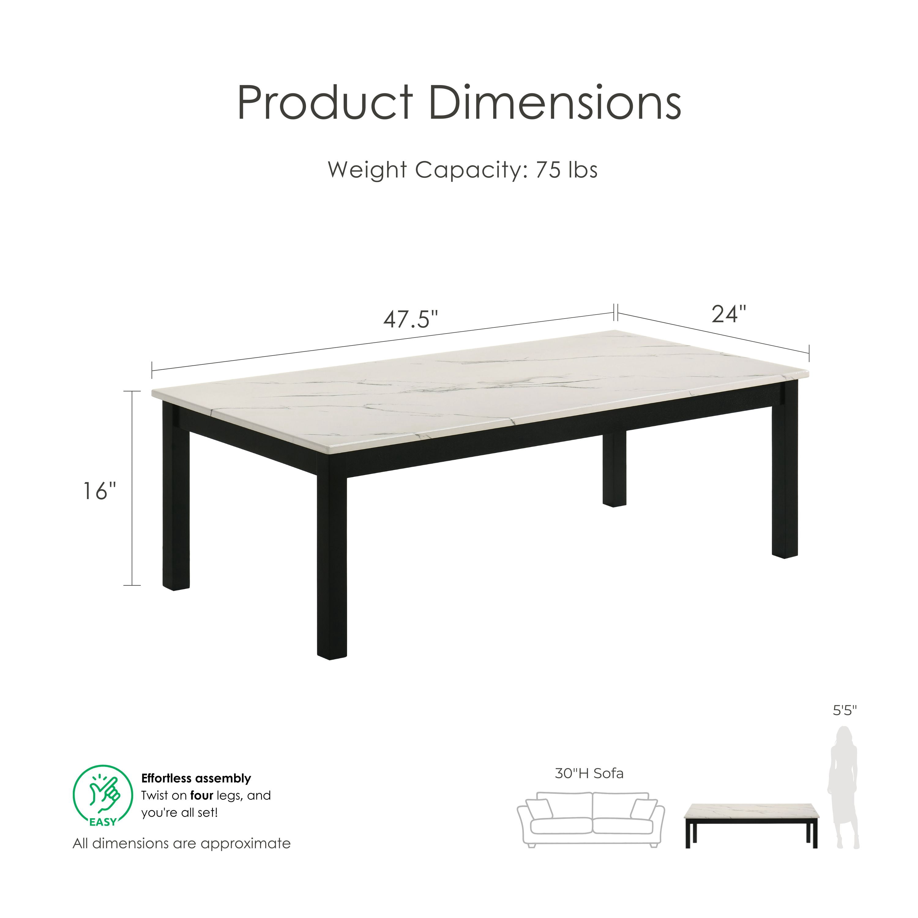 Furniture of America Versi Modern 3-Piece Coffee Table Set, White