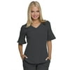 Heartsoul Break On Through Scrubs Top for Women, Mock Wrap, HS740, XS, Pewter