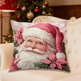 thumbnail image 6 of Darzheoy Pink Christmas Pillow Cover with Santa Snowman Tree Print for Home Bedroom Decorative Cushion Holiday Decor, 6 of 6