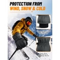 thumbnail image 4 of OZERO Winter Ski Gloves, Unisex Waterproof Thermal Gloves, Touchscreen Anti-Slip Snow Gloves with Wrist Leash & Double Cuff for Skiing Snowboarding Outdoor Sports Dark Gray, 4 of 8