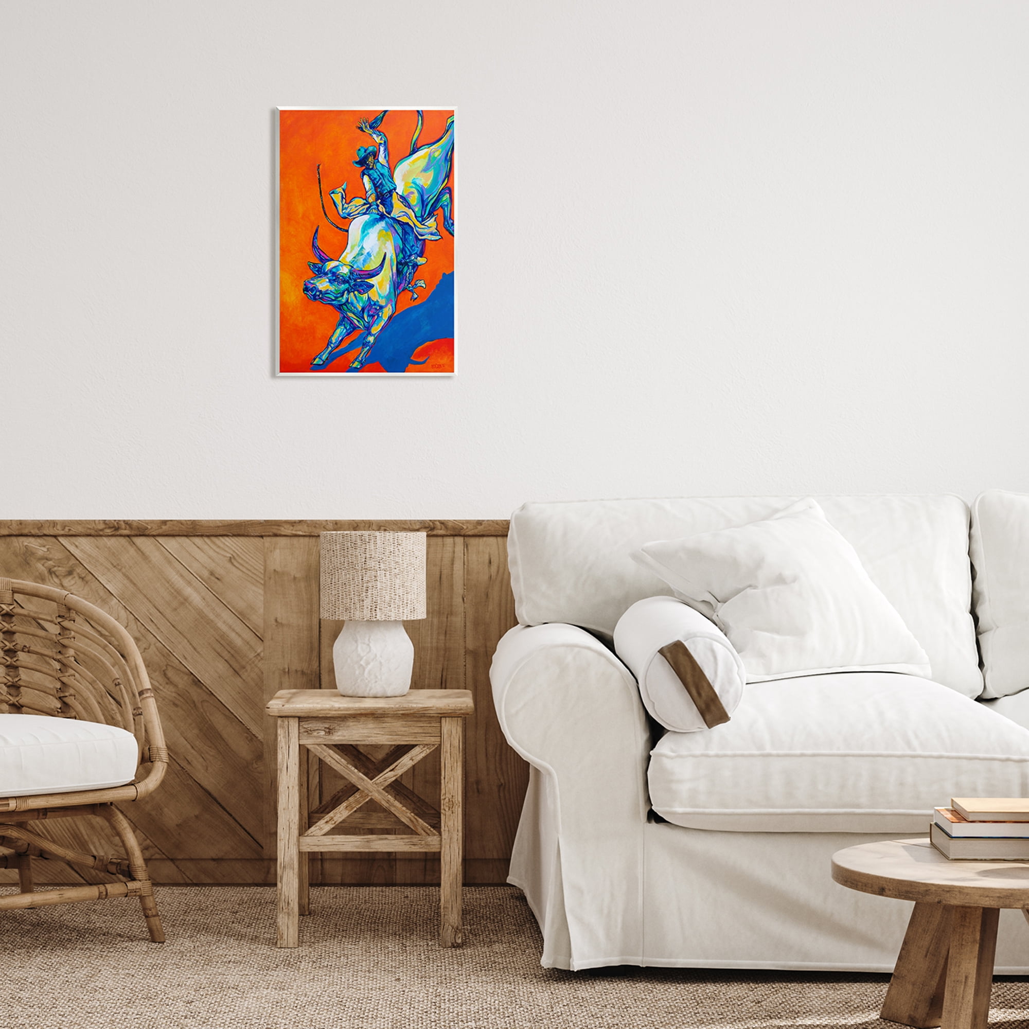 Stupell Industries Modern Rodeo Painting Animals & Insects Painting Unframed Art Print Wall Art, 13 x 19