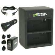 Wasabi Power Dual USB Battery Charger for GoPro HERO3, HERO3+ (with Car & Worldwide Plugs)