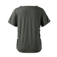thumbnail image 3 of Bbyeadc Post Recovery Shirts for Women with Shoulder Zipper Tearaway Shirt Short Sleeve Adaptive Top for Port Access,Gray (S), 3 of 8
