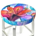 thumbnail image 3 of Lsque Bright Flowers Round Bar chair cushion covers Velvet Fabric Premium Comfort Protects from Scratches and Stains for 14-17 Inch Chair- 13 inch, 3 of 7