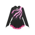 thumbnail image 5 of CHICTRY Kids Girls Shiny Rhinestone Long Sleeve Figure Ice Skating Leotard Dress Hot Pink 16, 5 of 7