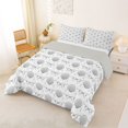 thumbnail image 2 of Manfei Coastal Style Ocean Shell King Size Comforter Sets,Cartoon Princess Bowknot Comforters King Size,Light Gray Reversible,3-Piece,1 Comforter and 2 Pillowcases, 2 of 7