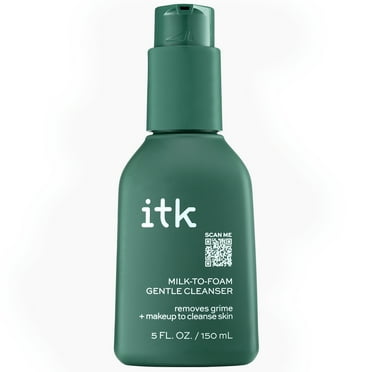 ITK Skincare Face Wash Foaming Gentle Cleanser   Moisture   Makeup Remover, 5oz