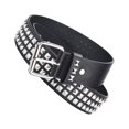 thumbnail image 2 of Qarigey Cinturón con remaches de cuentas cuadradas para hombres y mujeres, regalo único, nuevo cinturón con remaches de cuentas cuadradas Cinturones negro 110cm, 2 of 6