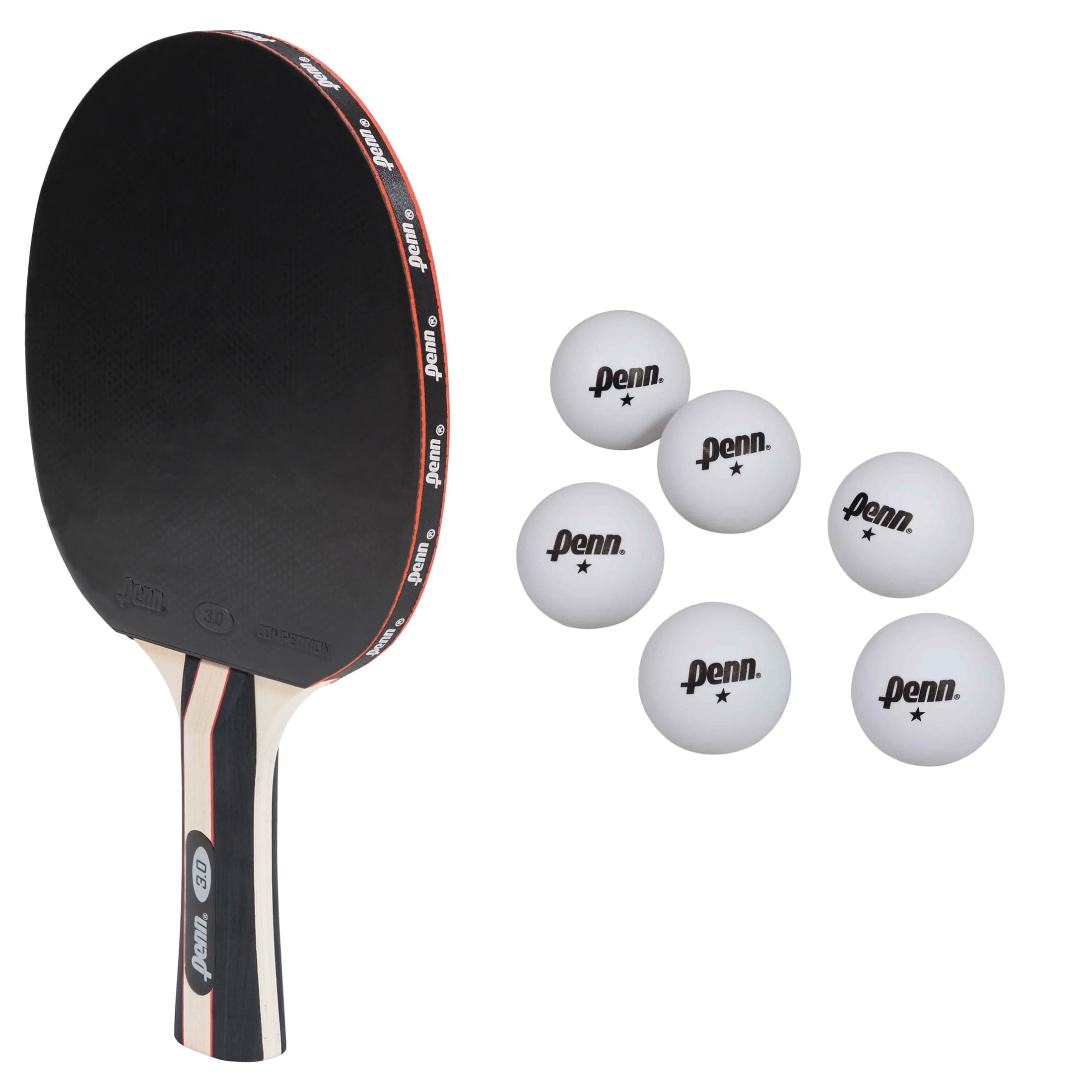 Penn 3.0 Table Tennis Paddle with 18 1-Star Table Tennis Balls