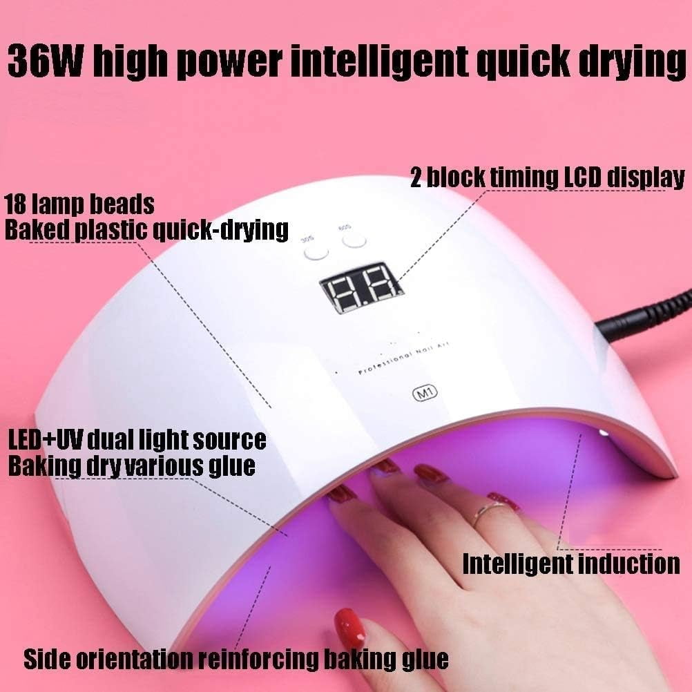 Gel UV LED Nail Lamp Nail Dryer 36W Gel Curing Light for Fingernail Toenail Gels Based Polishes with Sensor 30s 60s Timer