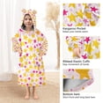 thumbnail image 3 of FORMRS Wearable Blanket Hoodie with Sleeves for Kids Cozy Flannel Sweatshirt, Light Pink Stars, 3 of 7