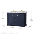 thumbnail image 7 of Wyndham Collection 48" Oval Sinks Wood Double Bathroom Vanity in Dark Blue, 7 of 7