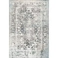 thumbnail image 2 of Nicole Miller New York Patio Sofia Ivy Transitional Distressed Indoor/Outdoor Area Rug, Grey/Aqua, 5'2"x7'2", 2 of 6