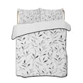 thumbnail image 2 of Gray Leaf Twin XL Size Down Alternative Comforter,Lightweight Comforter Quilt Bedding Set with Pillow Shams Modern Botanical Foliage Plant Country Pastoral Bed Comforter Duvet Insert 68"x98", 2 of 7
