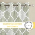 thumbnail image 6 of Sage Green Geometric Kitchen Curtains Window Panels, Moroccan Chic Abstract Plaid Art Insulated Window Treatment Curtain, Grommet Curtains for Bedroom/Living Room/Bathroom, 2 Piece 52"Wx63"L, 6 of 8