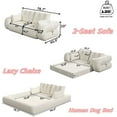 thumbnail image 4 of Lazy Sofa Couch, 78.7" Multi-Functional Foldable Sofa Bed, 3-in-1 Teddy Fabric Foam-Filled Sleeper Sofa Bed for Living Room,Guest Bed,Playroom,Black, 4 of 10