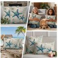thumbnail image 4 of Outdoor Pillow Covers 20x12 Set of 2, Teal Starfish Coastal Waterproof Patio Throw Pillow Covers for Couch Sofa Chair, Vintage Summer Beach Nautical Decorative Pillowcases for Throw Pillows, 4 of 9