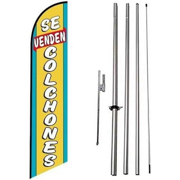 SE VENDEN COLCHONES 15ft Feather Banner Swooper Flag Kit - INCLUDES 15FT POLE KIT w/GROUND SPIKE