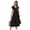 Black, variant on Womens Summer Maxi Dress 2026 Flutter Short Sleeve V Neck Tie Front Wedding Guest Vacation Tiered Flowy Dresses