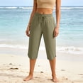 thumbnail image 6 of Women's Soft Knit Swim Capri Pants, Modest Tummy Control Swim Bottoms with Pockets, Mid Waisted Full Coverage Beach Pants, UPF 50+ Quick Dry, Yoga Swimsuit, Summer Cruise Travel, 6 of 9