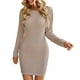 thumbnail image 2 of Vestido ajustado de manga larga tela picada Exquisito Vestido de punto de manga larga Casual para citas para fiestas para la vida diaria ANGGREK  Otros, 2 of 6